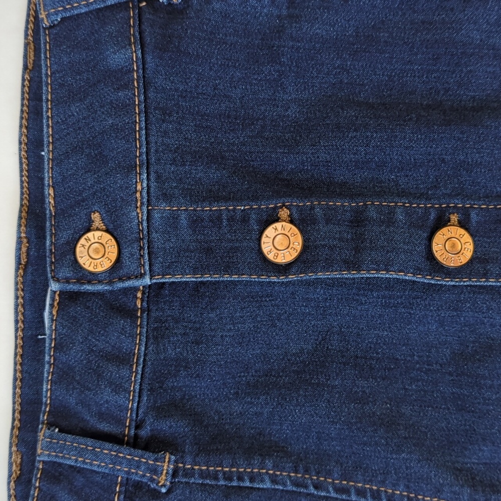 Celebrity Pink Button Up Denim Skirt Junior 5/27 Blue - Picture 5 of 9